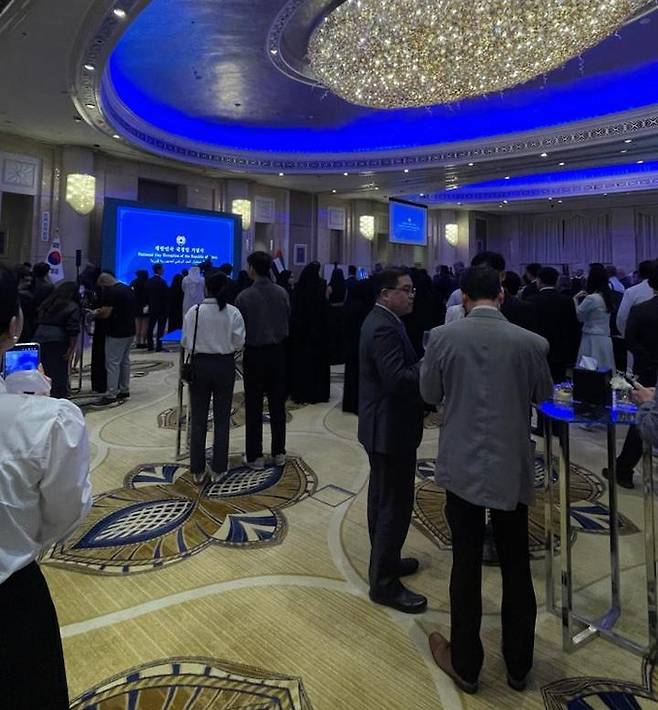 지난 11월말 주UAE한국대사관 주최로 개최된 ‘코리아 내셔널 데이’ 행사. 세계 각국 귀빈들과 한국 교민들이 한자리에 모인 자리였다.