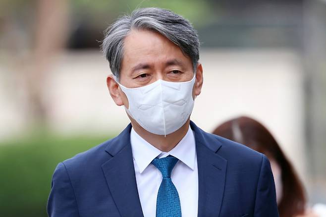 조지호 경찰청장이 30일 오후 서울 종로구 헌법재판소 대심판정에서 열린 탄핵심판 사건 2차 변론기일에 출석해 자리하고 있다./사진=뉴시스