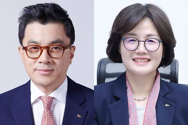 강진두(왼쪽) KB증권 IB부문 대표이사 후보와 곽산업 KB저축은행 대표이사 후보 [KB금융그룹 제공]