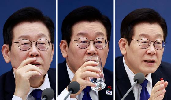 이재명 대통령이 16일 보건복지부·식품의약품안전처·질병관리청과 문화체육관광부·국가유산청·국민권익위원회의 업무보고를 받았다. 이 대통령은 지난 11·12일에 이어 이날도 역대 정부 처음으로 전 국민에게 실시간 생중계로 각 업무보고를 받으며 일부 기관장의 부실한 답변을 질책했다. [연합뉴스]