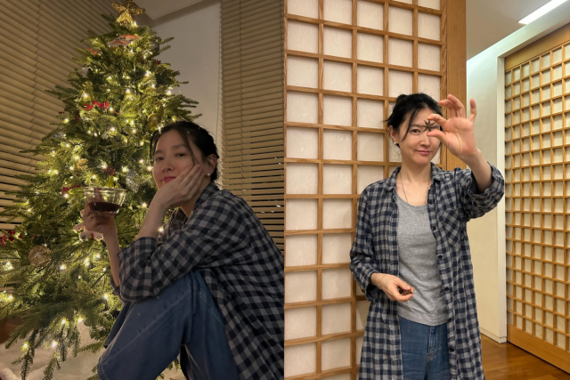 이영애가 뱅쇼를 마시며 동안 미모를 뽐냈다. / 이영애 인스타그램