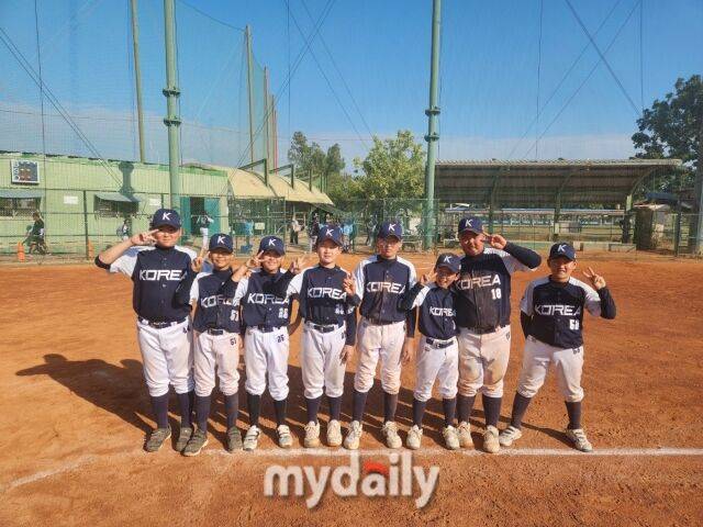 대한유소년야구연맹 20기 대표팀에 포함된 대전서구유소년야구단 선수들./타이난(대만)=노찬혁 기자