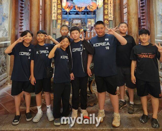 대한유소년야구연맹 20기 대표팀에 포함된 대전서구유소년야구단 선수들./타이난(대만)=노찬혁 기자