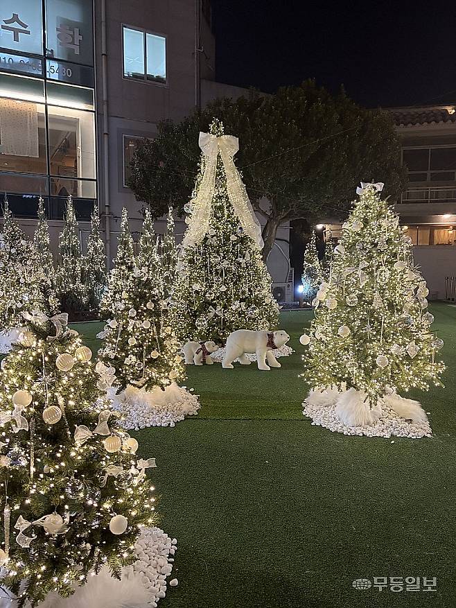 광주 동구 동명동 여행자의 ZIP에 크리스마스 트리가 설치됐다. 광주 동구 제공