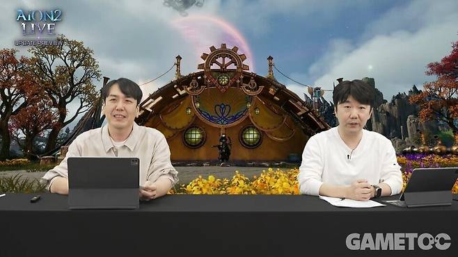 김남준 개발 PD와 소인섭 사업실장이 주마다 라이브 방송을 진행하며 유저 의견을 반영하고 있다 (사진=아이온2 유튜브)