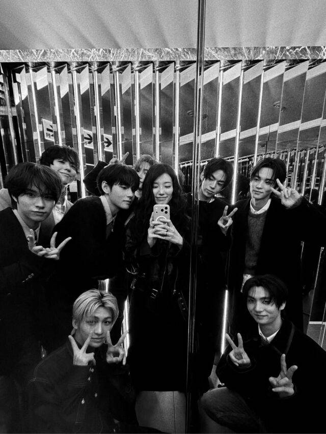 가수 겸 배우 수지, 방탄소년단 뷔, 배우 박보검, 투어스가 인증샷을 남겼다. / 수지 인스타그램