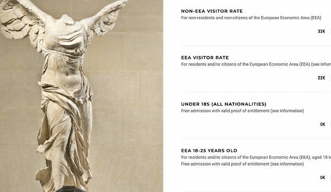 루브르 박물관 가격 / 사진=필자 제공