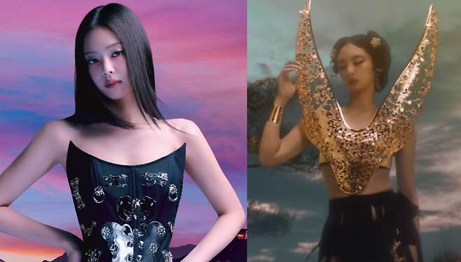 그룹 블랙핑크 제니(JENNIE)가 서울관광 명예 홍보대사 자격으로 선보인 서울관광캠페인 영상 모습(왼쪽), '젠'(ZEN) 뮤직비디오 /사진=르쥬