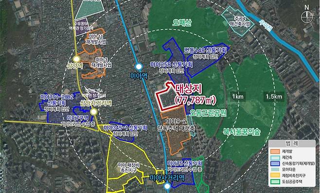 미아동 130 일대 신속통합기획 위치도. [서울시 제공]