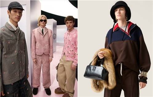 (왼쪽부터) 루이비통과 미우미우 2025년 F/W 컬렉션. 사진=각 사 홈페이지