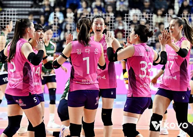 흥국생명이 IBK기업은행을 누르고 올 시즌 첫 3연승을 달렸다. 사진=KOVO