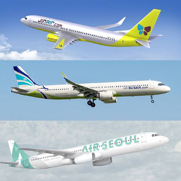 진에어·에어부산·에어서울 항공기 [사진=각 사]