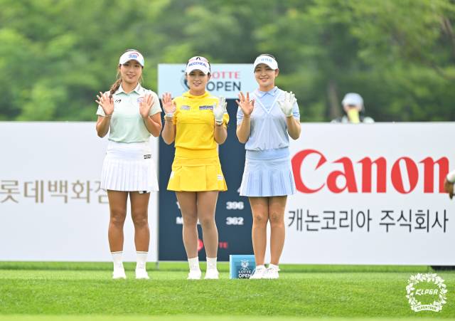 롯데 오픈에 출전한 이동은(왼쪽부터) 박현경 유현조. 사진 제공=KLPGA