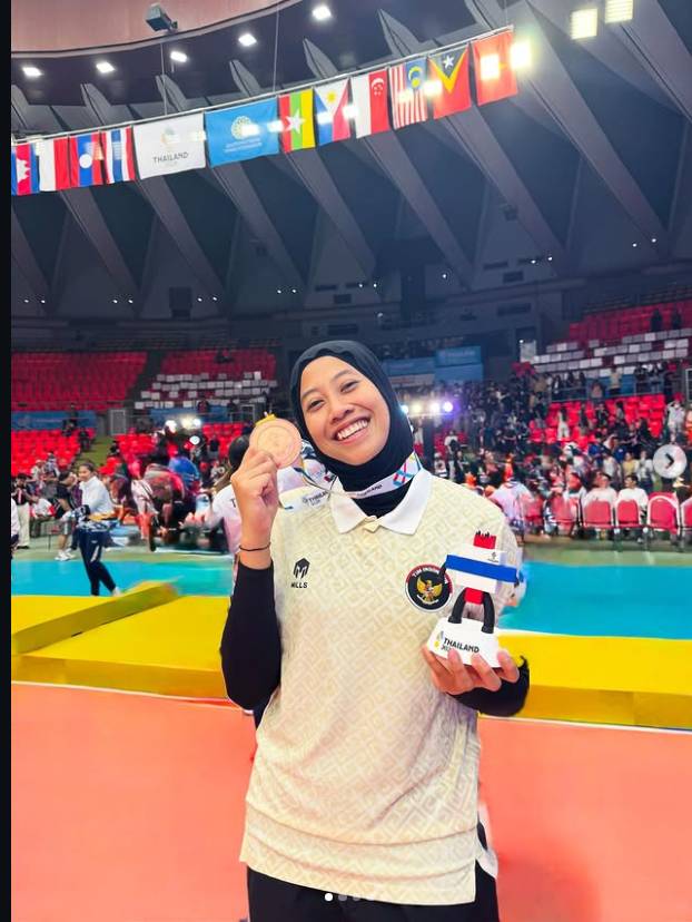 2025 SEA게임에서 동메달을 획득한 인도네시아 국가대표 메가. 메가 SNS