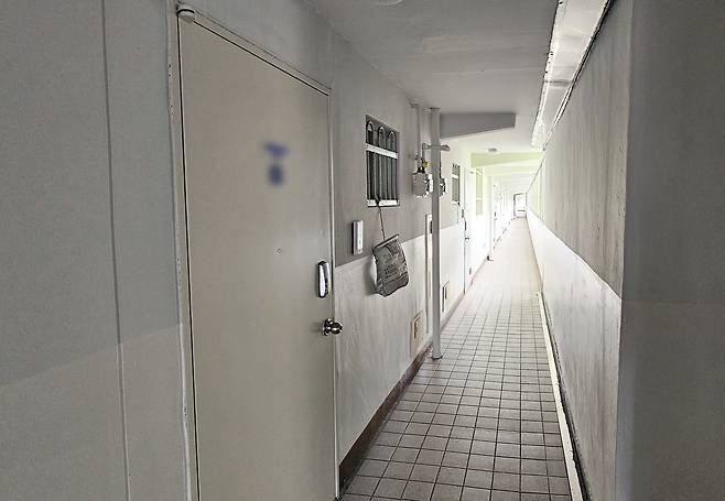 An apartment hallway is seen in Hwasun County, South Jeolla on July 3, 2023. [YONHAP]