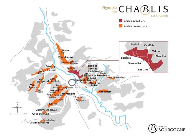 샤블리 프리미에 크뤼와 그랑크뤼&nbsp; 클리마. 부르고뉴와인협회