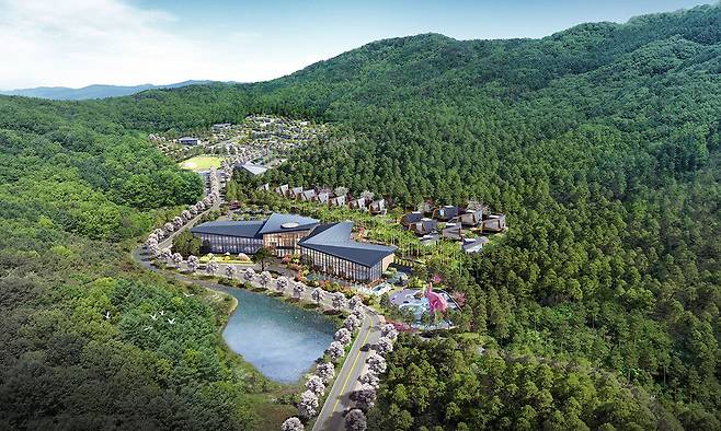 충북 청주시&nbsp;상당구&nbsp;낭성면 삼산리에 들어서는 코베아 캠핑랜드 조감도. 청주시 제공