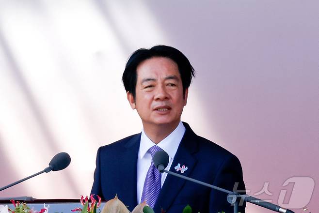 라이칭더 대만 총통이 10월 10일 국경절에 대국민 연설을 하고 있다. 2025.10.10 ⓒ 로이터=뉴스1 ⓒ News1 강민경 기자