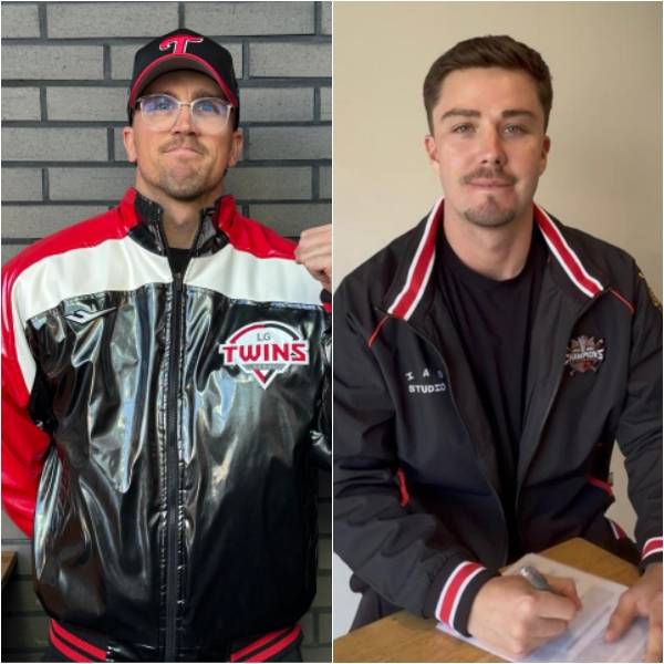 2026시즌 아시아쿼터로 KBO리그 무대를 밟는 호주 출신 라클란 웰스(왼쪽)와 제리드 데일. 호주는 애초 아시아쿼터에서 큰 시장을 차지할 것으로 전망됐으나 실제 영입은 10명 중 2명에 그쳤다. LG·KIA 제공