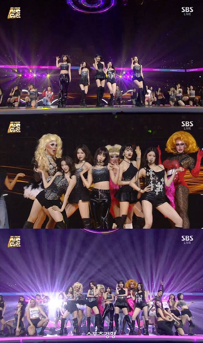 ‘가요대전’ 무대에 출연한 그룹 르세라핌. 쏘스뮤직 제공