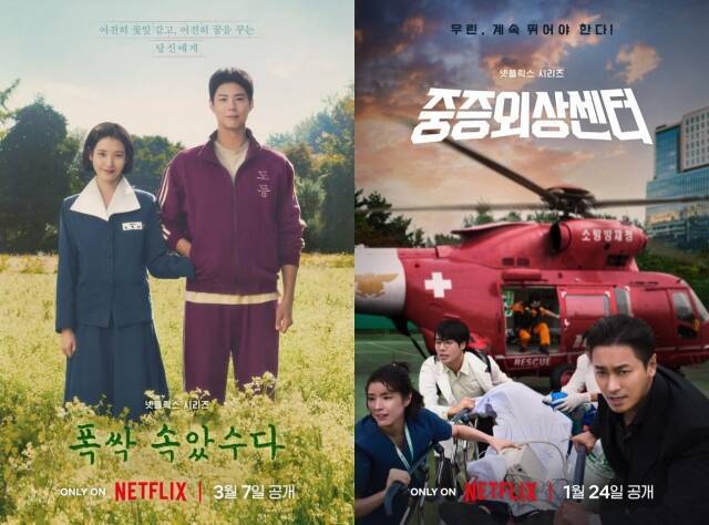 넷플릭스 '폭싹 속았수다'와 '중증외상센터'가 2025년 초반에 공개됐음에도 불구하고 기자들의 여러 표를 받으며 '2025년 최고의 드라마'로 선정됐다. /넷플릭스
