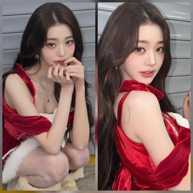 아이브 장원영이 크리스마스를 맞아 ‘산타걸’ 콘셉트로 또 한 번 화제의 중심에 섰다. 사진=장원영 SNS