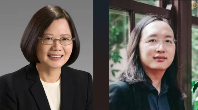 ▲ 2016년 취임한 대만 최초의 여성 총통 차이잉원(蔡英文)과 그가 임명한 35세의 트랜스젠더 장관 탕펑(唐鳳). 한국 최초의 여성 대통령이 박정희 전 대통령의 딸이었던데 비해, 대만 최초의 여성 총통은 소수 집단인 객가인(客家人)과 대만 원주민 혈통이었다. ⓒ나무위키