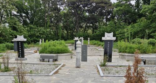 충남 아산시 영인면 월선리 산 60-5의 이규풍 이규갑 형제의 가족묘. 이민호(이규풍의 아들) 애국지사의 아들 3형제는 중국에서 독립운동을 하다 행방불명됐다. 김재근 선임기자