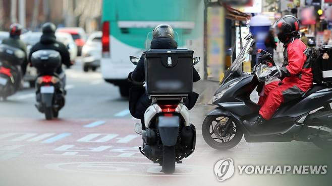 한파 속 배달라이더 (CG) [연합뉴스TV 제공]