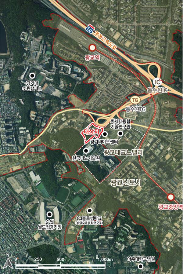 광교테크노밸리 위치도. 경기도 제공