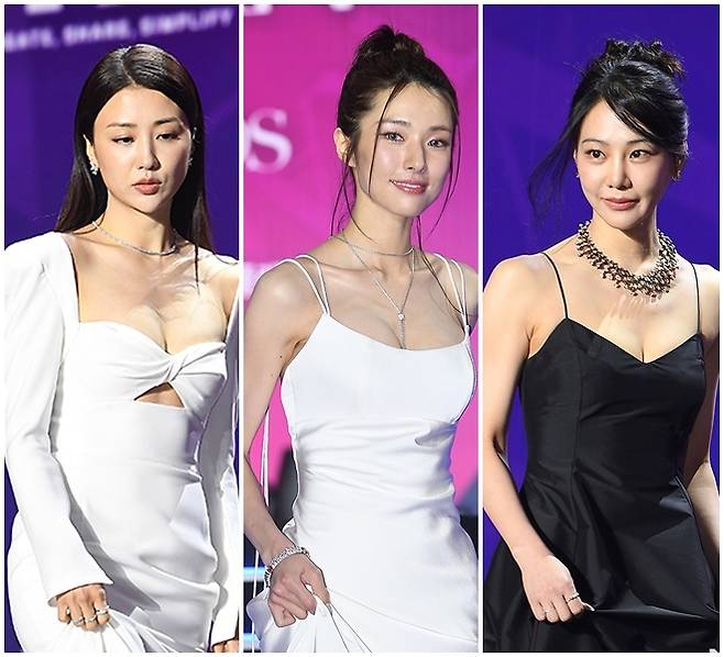 배우 박하선, 하영, 한지은이 서로 다른 매력의 드레스로 ‘아찔한 존재감’을 드러내며 레드카펫의 주인공으로 떠올랐다. / 사진 = 천정환 기자