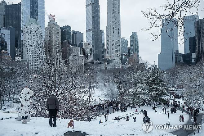 눈 내린 뉴욕 센트럴파크 [EPA=연합뉴스 자료사진]