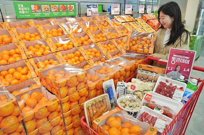 서울시 중구에 위치한 롯데마트 제타플렉스 서울역점에서 직원이 '통큰데이' 행사를 홍보하고 있다.ⓒ롯데마트