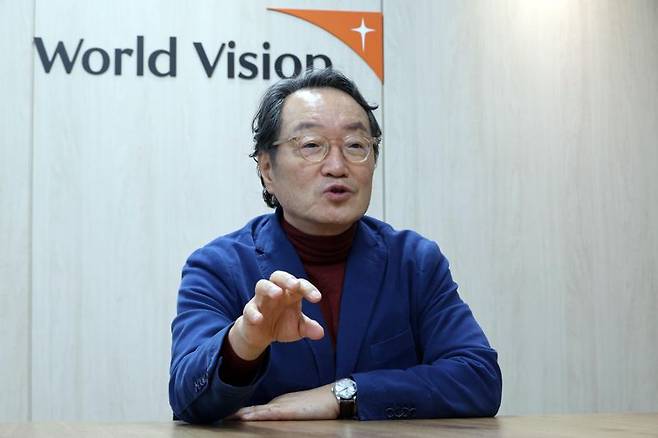 조명환 한국월드비전 회장이 지난 9일 서울 영등포구 월드비전 본사에서 파이낸셜뉴스과 인터뷰를 가지고 있다. 박범준 기자