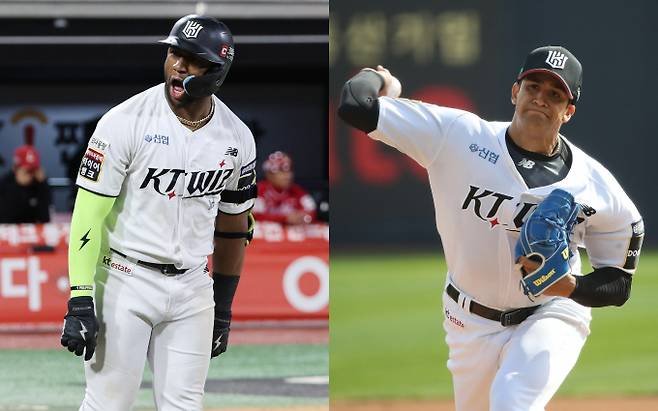 KT위즈가 경력직 외국인 선수 대신 아시아 야구 경험이 전무한 선수들로 로스터를 구성했다. 사진은 KT에서 활약한 멜 로하스 주니어(왼쪽)와 윌리엄 쿠에바스. /사진=뉴스1