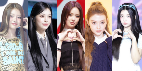 (왼쪽부터) 키키 하음·하츠투하츠 이안·이즈나 방지민·미야오 엘라·아일릿 원희. ⓒ이혜영 기자 lhy@hankooki.com