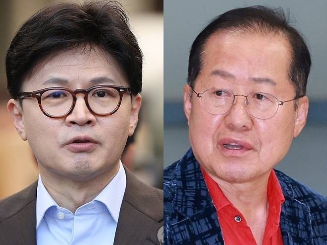 한동훈 전 국민의힘 대표(왼쪽)와 홍준표 전 대구시장 / 사진=연합뉴스