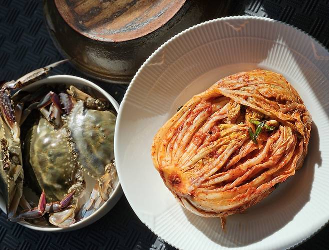 박기순 명인이 만든 ‘꽃게 보쌈김치’.