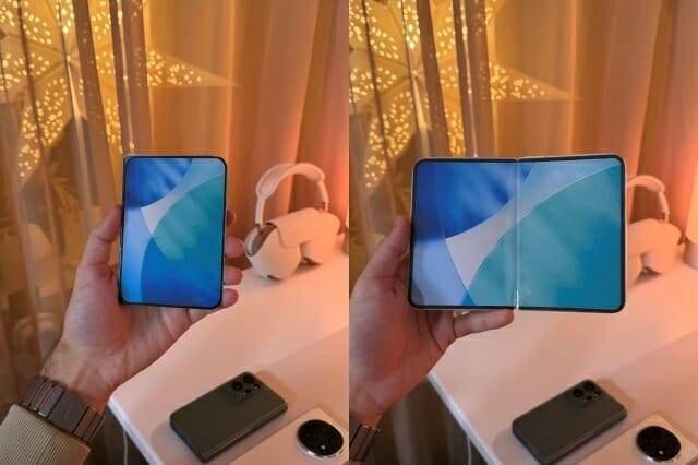 콘텐츠 제작자 벤 게스킨이 제작한 아이폰 폴드 모형. 벤 게스킨 X갈무리