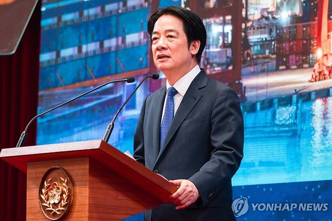 라이칭더 대만 총통 신년 담화 [AFP 연합뉴스 재판매 및 DB 금지]