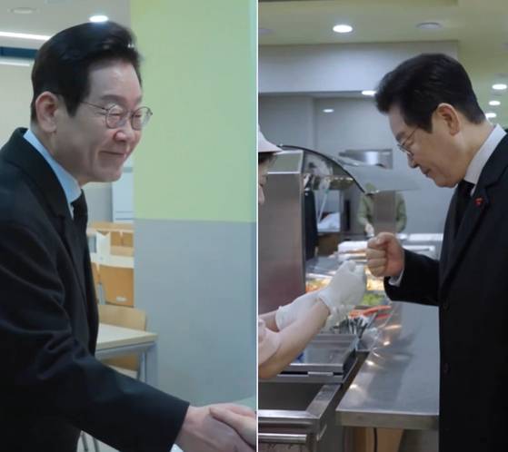 이재명 대통령이 지난 1일 청와대 직원식당 직원들을 찾아가 인사하는 모습. 사진 이재명 대통령 엑스 캡처