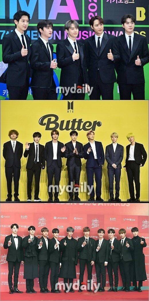 엑소, 방탄소년단, 워너원 / 마이데일리