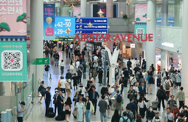 9일 인천국제공항 제1여객터미널 면세점의 모습. 2025.9.9/뉴스1