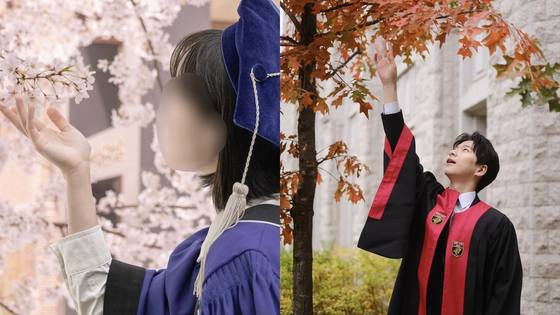 대학가에 뉴노멀로 자리 잡은 졸업 스냅 예시. 학생들은 자연스러운 분위기에서 원하는 스타일의 사진을 찍을 수 있는 것을 졸업 스냅의 매력으로 꼽는다. 사진 독자