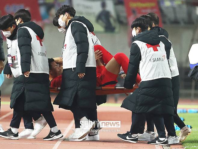 ▲ 2022 카타르 월드컵 출정식이었던 아이슬란드전에서 불운한 부상을 당했던 박지수 ⓒ곽혜미 기자