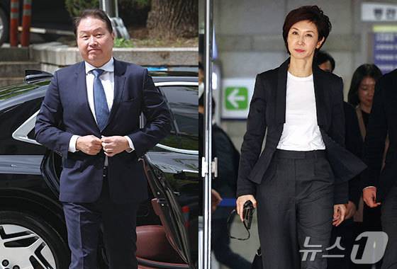 최태원 SK그룹 회장(왼쪽)과 노소영 아트센터 나비 관장(오른쪽).