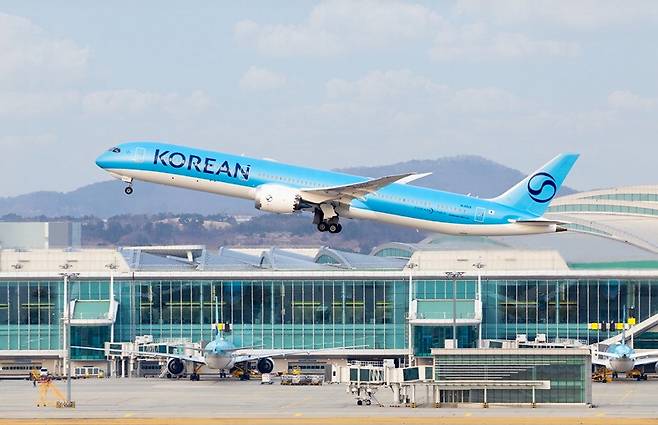 대한항공 B787-10 항공기.  대한항공