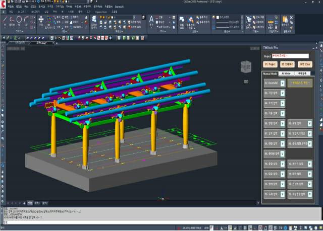 캐디안의 TWArch를 이용한 영주 부석사 조사당 3D 모델링 예시.