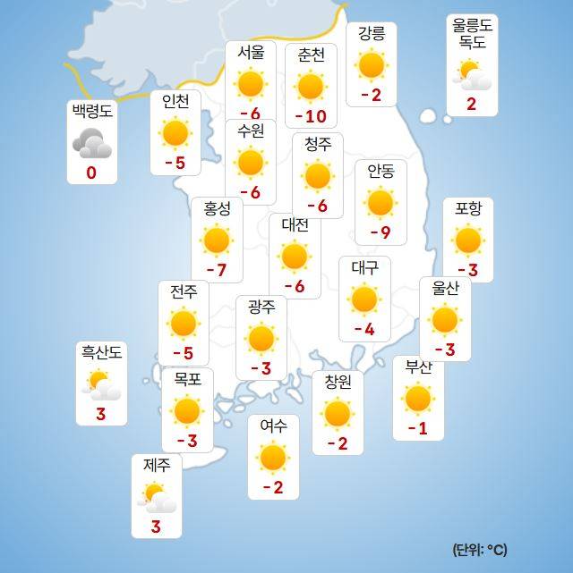 ⓒ기상청 내일(6일) 오전 날씨