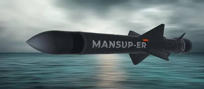 브라질 해군이 도입한 만스업 대함미사일의 사거리 연장형인 만스업-ER 대함미사일. 출처 엣지그룹